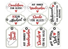 Stickserie ITH - Anhänger Abschied & Danke